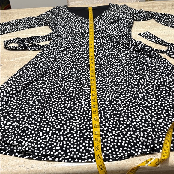 NWOT WHBM black with white polkadot dress with sash belt, Excellent Condition. - Picture 8 of 10
